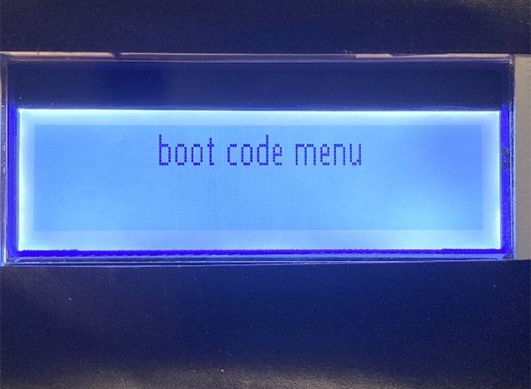 boot code menu