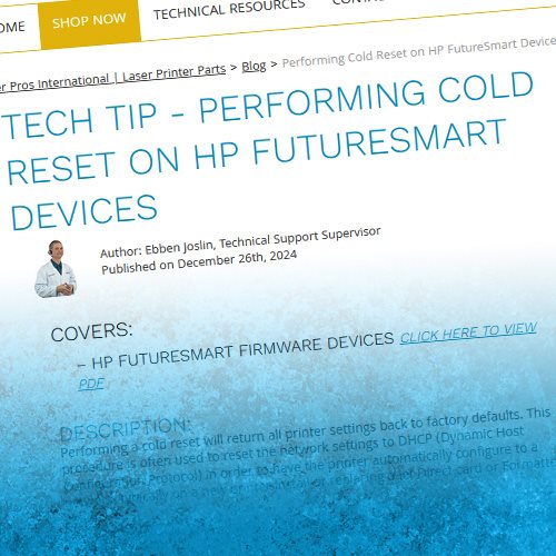 Performing Cold Reset on HP FutureSmart Devices