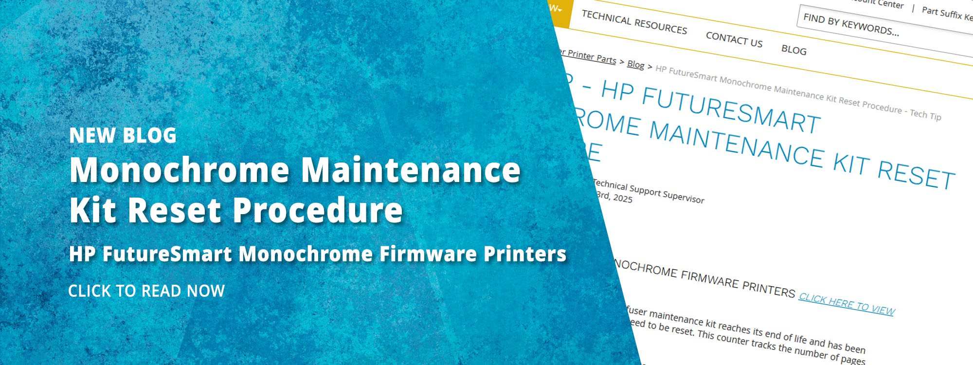 Blog HP Monochrome Maintenance Kit Reset Procedure