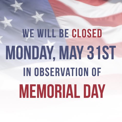 Memorial Day Closure